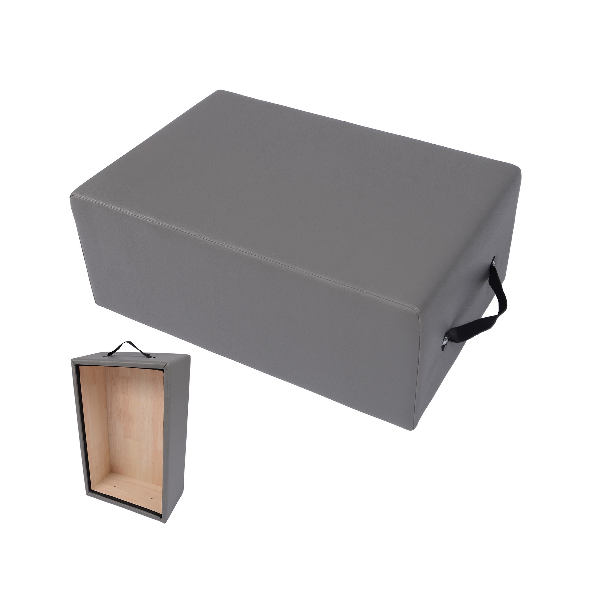 Garvee Pilates Reformer Seat Box, pieghevole, antiscivolo, per casa e studio, 24,4" x 16,9" x 9", nero/grigio