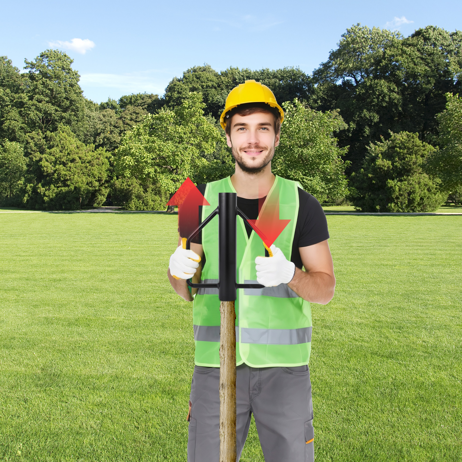 Garvee 12 LB T-Post Driver Attrezzo portatile in metallo con impugnatura ergonomica in acciaio resistente per segnaletica di recinzione da giardino