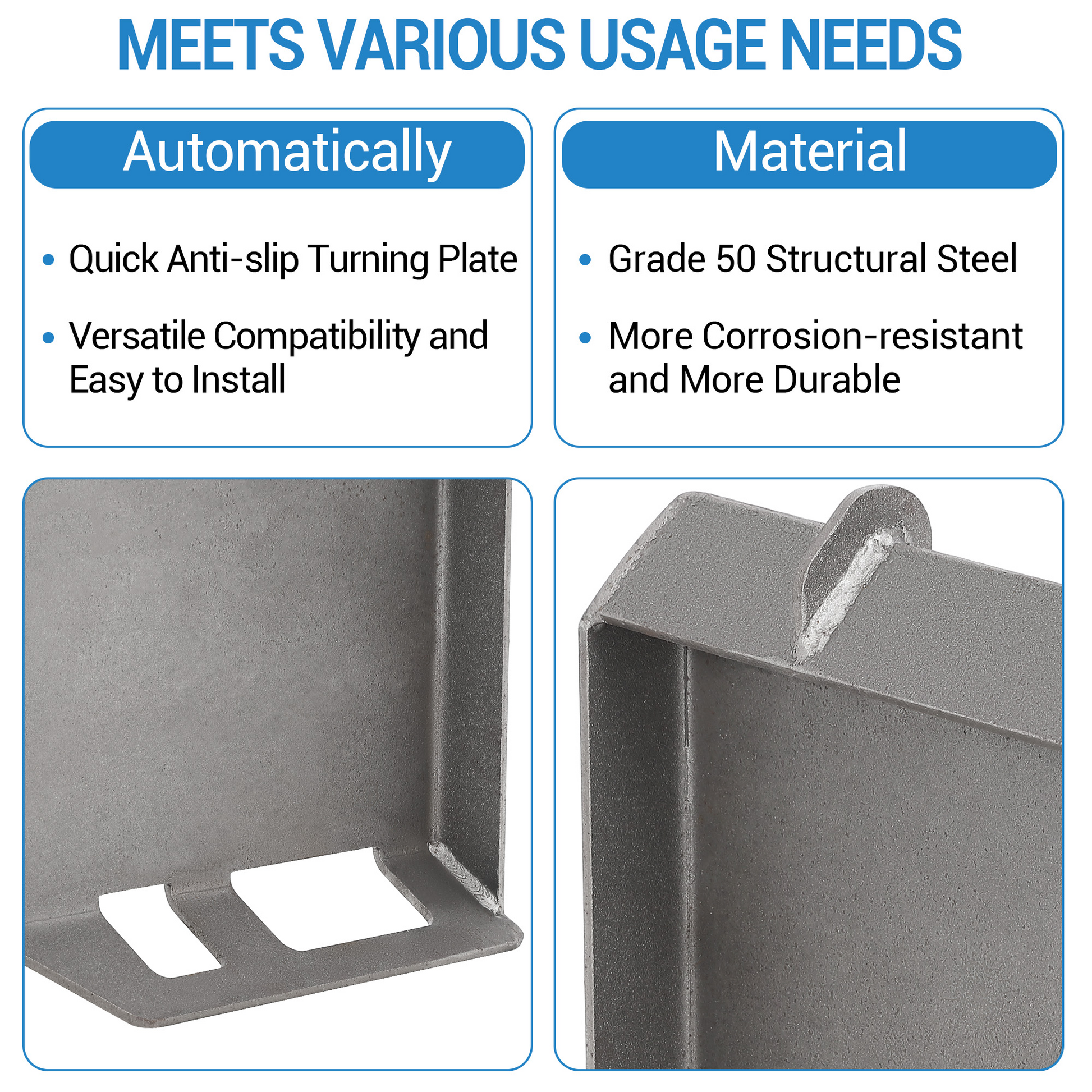 Piastra di montaggio per minipale Garvee da 3/8 pollici, attacco rapido universale, piastra in acciaio resistente per trattori e minipale, robusta e versatile