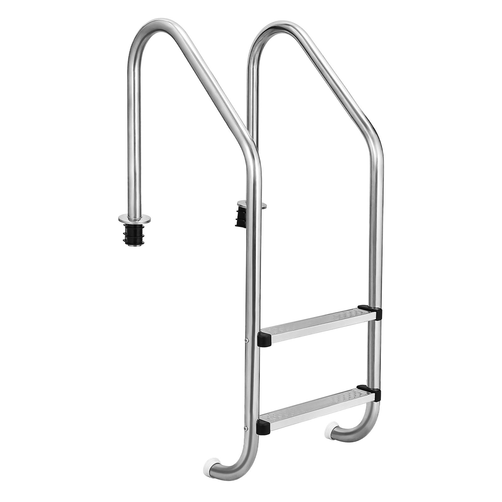 Scaletta per piscina Garvee a 2 gradini in acciaio inossidabile 304 per piscine interrate, antiscivolo, robusta, corrimano comodo, uso versatile