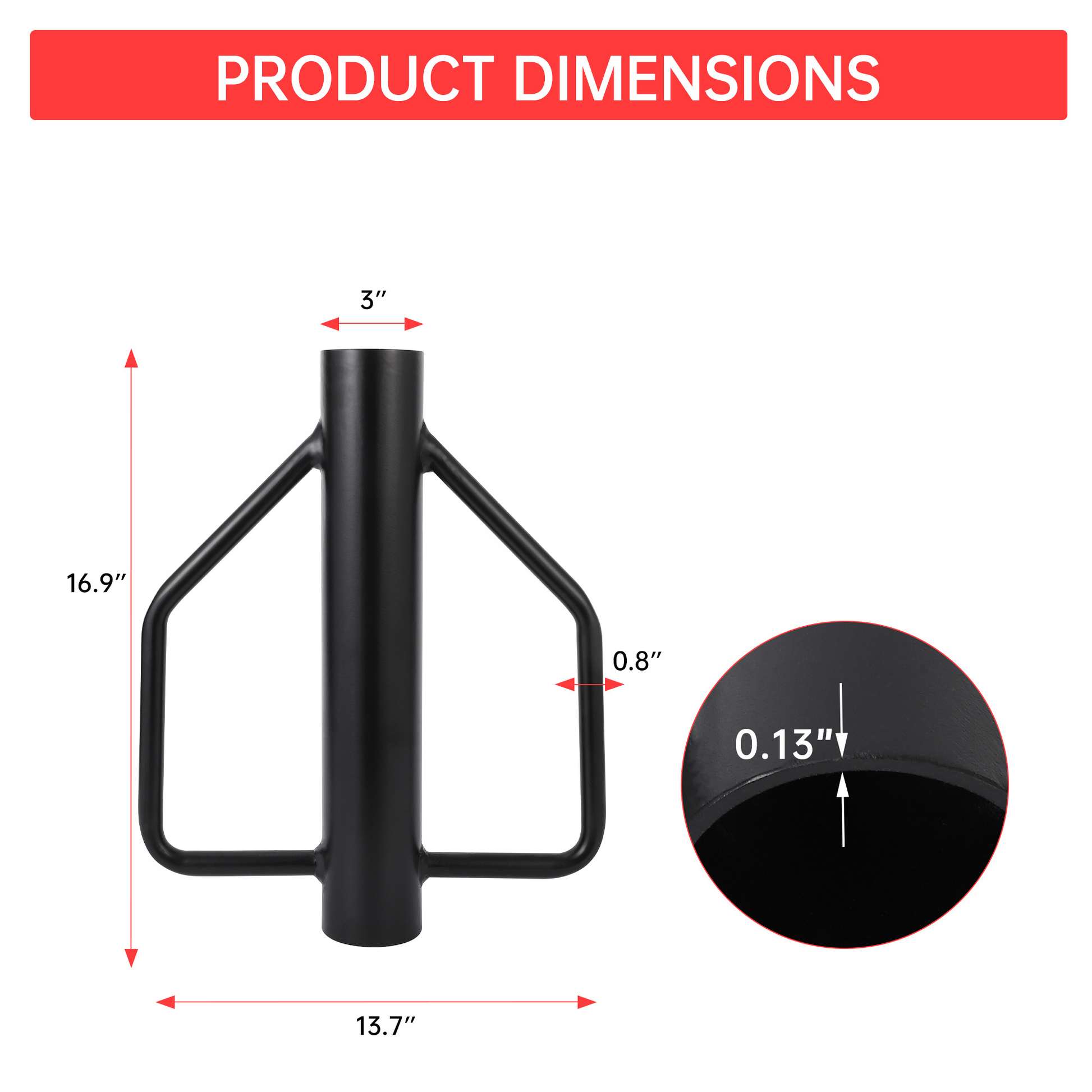 Garvee 12 LB T-Post Driver Attrezzo portatile in metallo con impugnatura ergonomica in acciaio resistente per segnaletica di recinzione da giardino