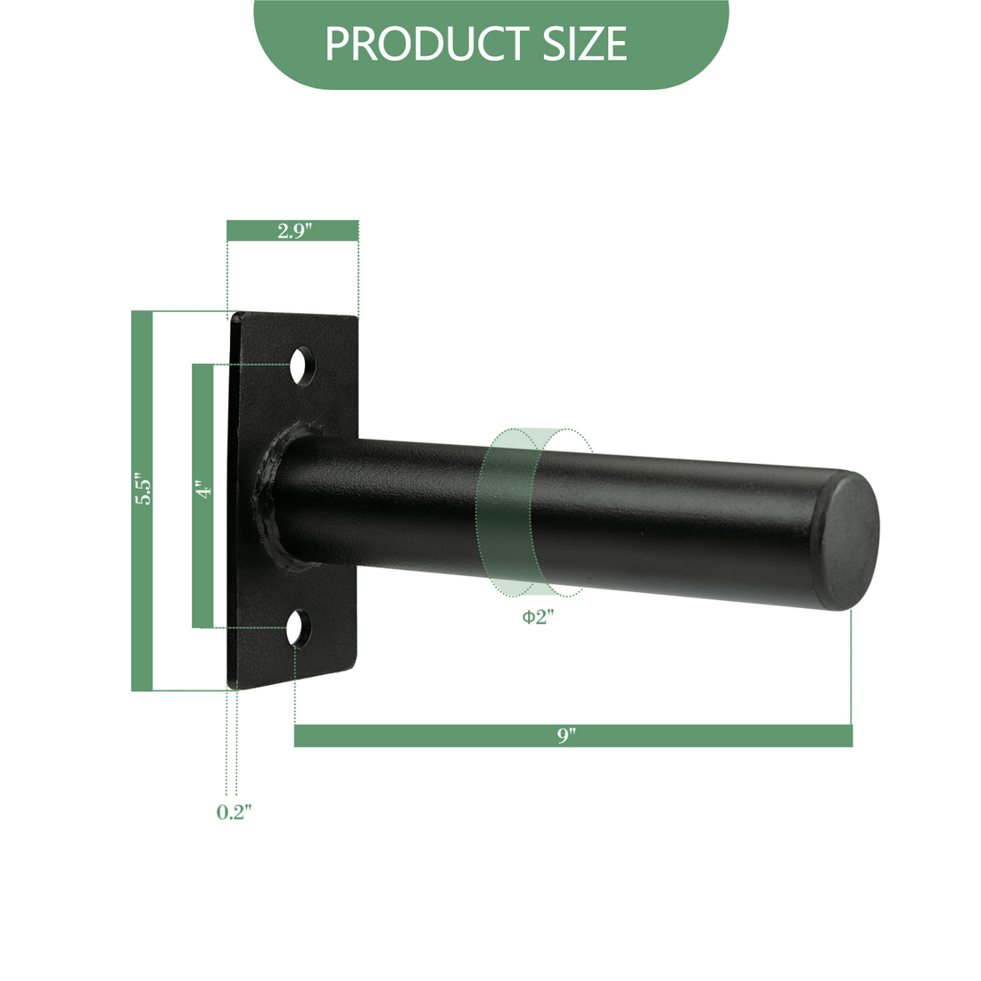 Garvee Set di 6 Porta Dischi Pesi da 2" Acciaio Nero - Montaggio Parete 300 libbre, Anelli Gomma - Perfetto per Festa del Papà, Palestra Casa