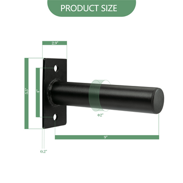 Garvee Set di 6 Porta Dischi Pesi da 2" Acciaio Nero - Montaggio Parete 300 libbre, Anelli Gomma - Perfetto per Festa del Papà, Palestra Casa