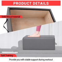 Garvee Pilates Reformer Seat Box, pieghevole, antiscivolo, per casa e studio, 24,4" x 16,9" x 9", nero/grigio