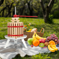 Garvee 3,2 Gal/12L Pressa per vino da frutta, cesto in legno con robusta struttura triangolare, per mele, uva, miele, pressa manuale con sacchetti filtro