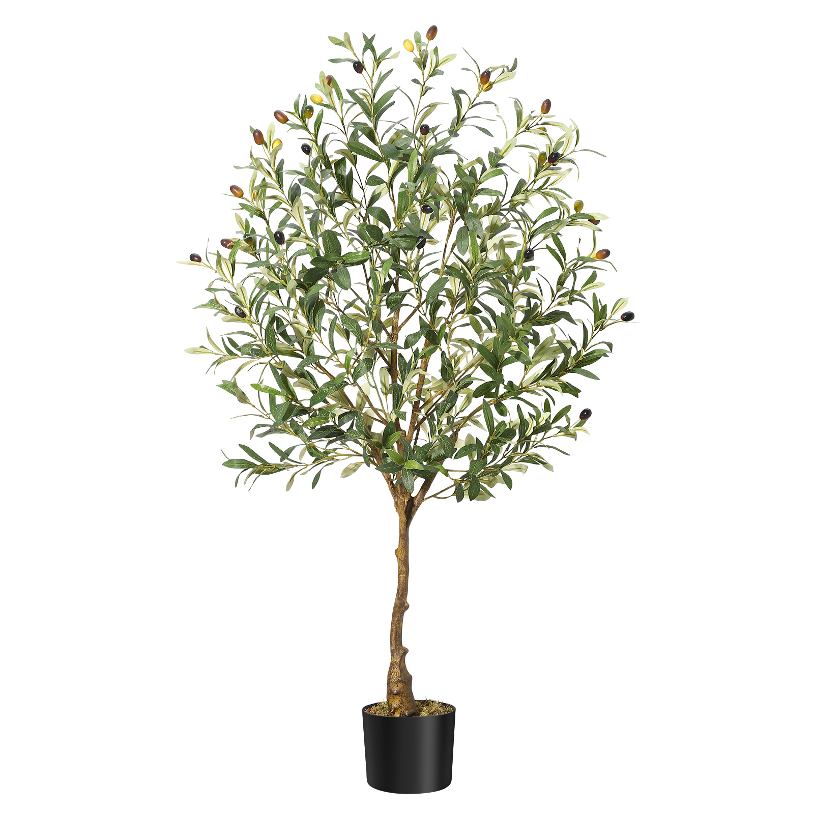 Albero di ulivo artificiale Garvee da 4 piedi con tronco realistico, foglie e frutti per soggiorno e ufficio, struttura in metallo resistente, facile da pulire