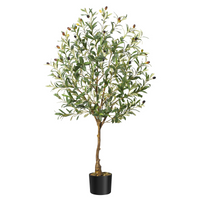 Albero di ulivo artificiale Garvee da 4 piedi con tronco realistico, foglie e frutti per soggiorno e ufficio, struttura in metallo resistente, facile da pulire