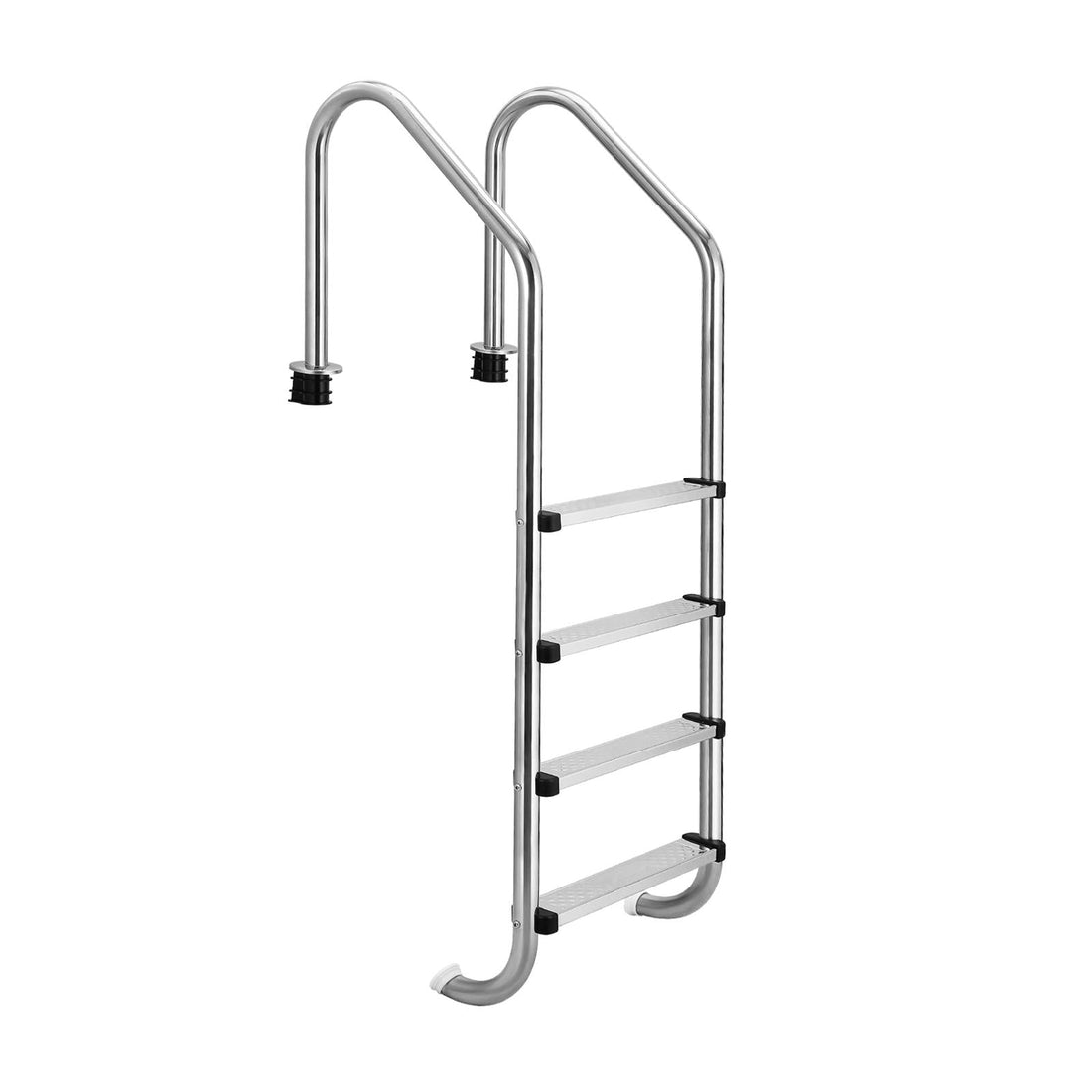 Scala per piscina Garvee in acciaio inox 304 a 4 gradini, antiscivolo, robusta, per piscine interrate, argento