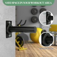 Garvee Set di 6 Porta Dischi Pesi da 2" Acciaio Nero - Montaggio Parete 300 libbre, Anelli Gomma - Perfetto per Festa del Papà, Palestra Casa