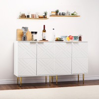 Mobile buffet Garvee con 2 ante, credenza moderna da cucina, robusto legno MDF, bianco, per sala da pranzo e corridoio, 29 pollici