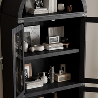 Mobiletto ad arco Garvee, stile fattoria, dispensa, 180 cm di altezza, in legno, antipolvere, maniglie in metallo, sala da pranzo, soggiorno