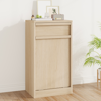 Pattumiera Garvee con funzione di inclinazione, a prova di animali domestici, salvaspazio, in legno, indipendente, robusta, per cucina e soggiorno, 10 galloni