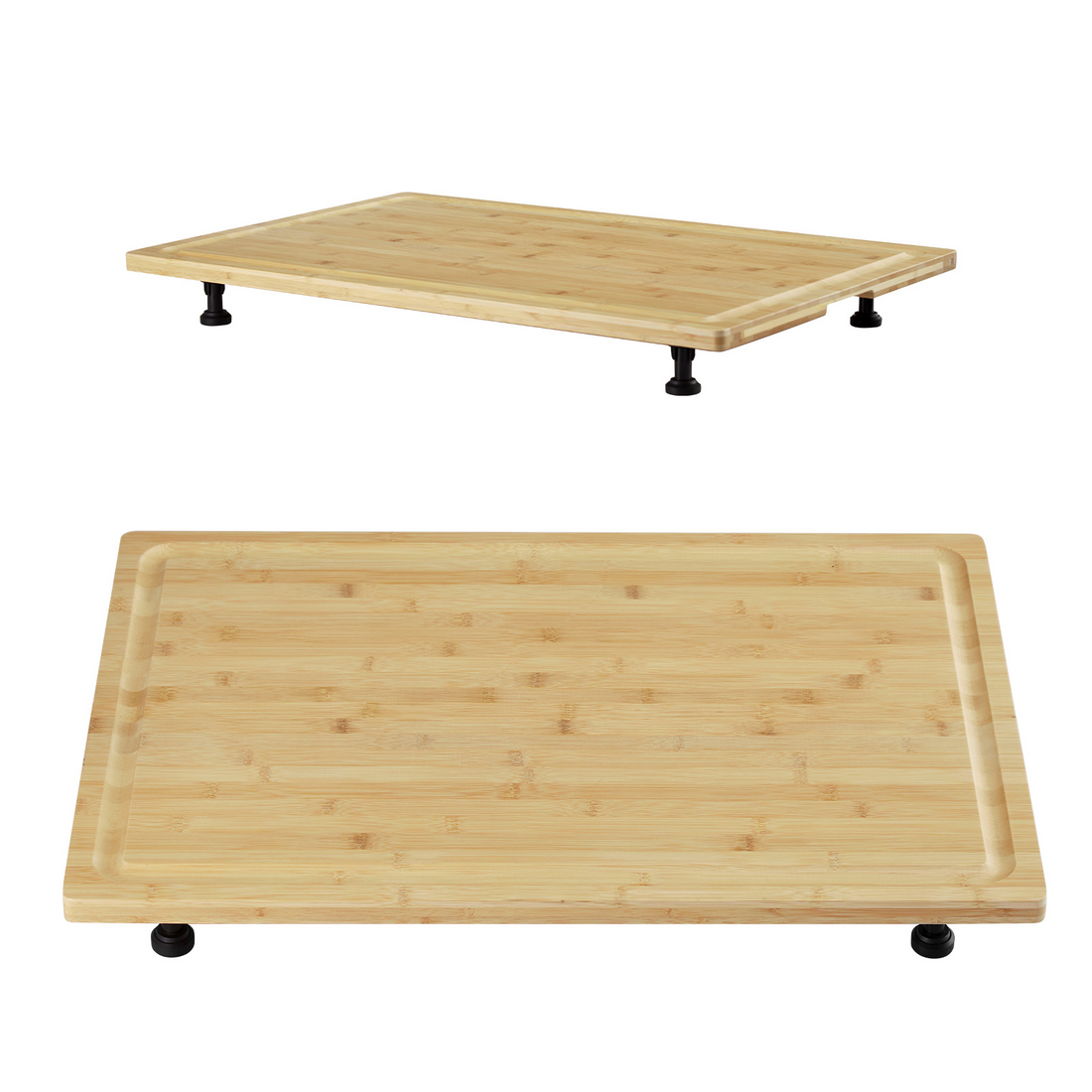 Tagliere in bambù e coprifornello Garvee – Con gambe regolabili, 76 x 50 cm, per camper e cucine