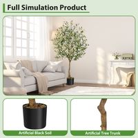 Albero di ulivo artificiale Garvee da 4 piedi con tronco realistico, foglie e frutti per soggiorno e ufficio, struttura in metallo resistente, facile da pulire