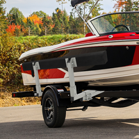 Guida per Rimorchi Garvee 2 pezzi in acciaio inossidabile da 60" con imbottitura in moquette, regolabile, resistente alla corrosione, per barche da sci e da pesca