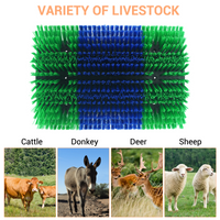 Garvee 2 pezzi Spazzola tiragraffi per bovini, cavalli, capre - Montaggio flessibile ed espandibile - Nylon, setole morbide - Versatile nella stalla