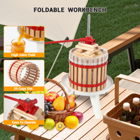 Garvee 3,2 Gal/12L Pressa per vino da frutta, cesto in legno con robusta struttura triangolare, per mele, uva, miele, pressa manuale con sacchetti filtro