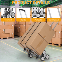 Carrello Saliscale Pieghevole Garvee 180 kg per Festa del Papà - Ruote Triangolari Alluminio, Maniglia Telescopica, 4 Ruote Universali