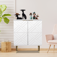 Mobile buffet Garvee con 2 ante, credenza moderna da cucina, robusto legno MDF, bianco, per sala da pranzo e corridoio, 29 pollici