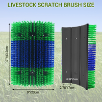 Garvee 2 pezzi Spazzola tiragraffi per bovini, cavalli, capre - Montaggio flessibile ed espandibile - Nylon, setole morbide - Versatile nella stalla