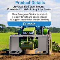 Piastra di montaggio per minipale Garvee da 3/8 pollici, attacco rapido universale, piastra in acciaio resistente per trattori e minipale, robusta e versatile