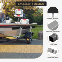 Guida per Rimorchi Garvee 2 pezzi in acciaio inossidabile da 60" con imbottitura in moquette, regolabile, resistente alla corrosione, per barche da sci e da pesca