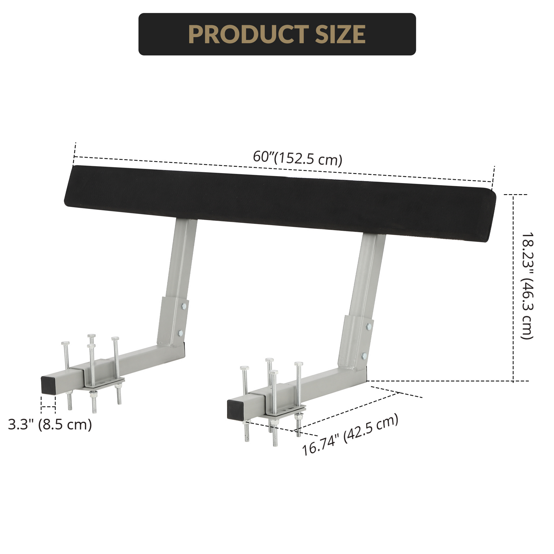 Guida per Rimorchi Garvee 2 pezzi in acciaio inossidabile da 60" con imbottitura in moquette, regolabile, resistente alla corrosione, per barche da sci e da pesca