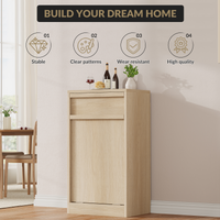 Pattumiera Garvee con funzione di inclinazione, a prova di animali domestici, salvaspazio, in legno, indipendente, robusta, per cucina e soggiorno, 10 galloni