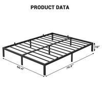 Struttura letto interamente in metallo Garvee da 6 pollici, silenziosa, struttura robusta, letto a piattaforma nero per camera da letto