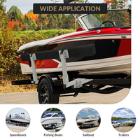 Guida per Rimorchi Garvee 2 pezzi in acciaio inossidabile da 60" con imbottitura in moquette, regolabile, resistente alla corrosione, per barche da sci e da pesca