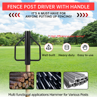 Garvee 12 LB T-Post Driver Attrezzo portatile in metallo con impugnatura ergonomica in acciaio resistente per segnaletica di recinzione da giardino