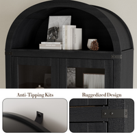 Mobiletto ad arco Garvee, stile fattoria, dispensa, 180 cm di altezza, in legno, antipolvere, maniglie in metallo, sala da pranzo, soggiorno