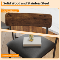 Set di 2 sgabelli in barra Garvee, imbottiti con spondine e poggiapiedi, per cucina e isolamento, 16.59"x15.39"x37.49", rustico