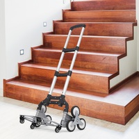 Carrello Saliscale Pieghevole Garvee 180 kg per Festa del Papà - Ruote Triangolari Alluminio, Maniglia Telescopica, 4 Ruote Universali