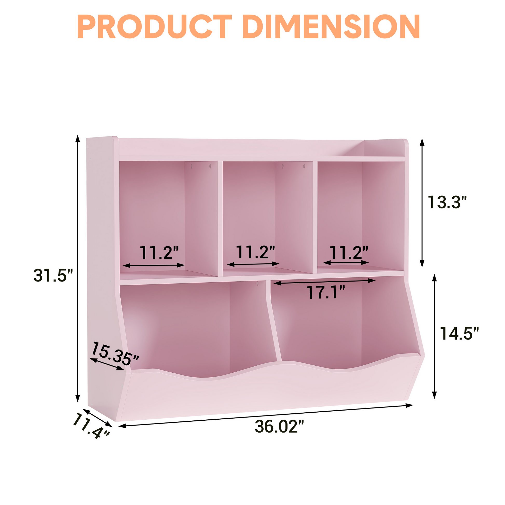 Libreria portagiochi per bambini Garvee con 3 ripiani e 2 contenitori ribaltabili, in legno, dispositivo antiribaltamento per camera da letto e sala giochi, 36x11x31 cm, marrone retrò