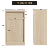 Pattumiera Garvee con funzione di inclinazione, a prova di animali domestici, salvaspazio, in legno, indipendente, robusta, per cucina e soggiorno, 10 galloni