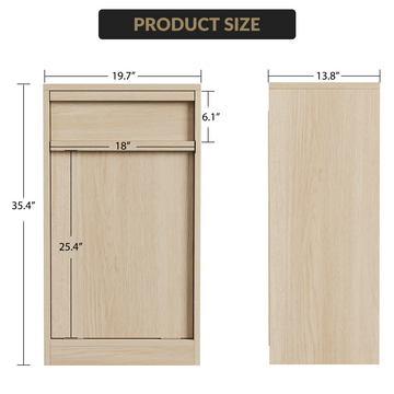 Pattumiera Garvee con funzione di inclinazione, a prova di animali domestici, salvaspazio, in legno, indipendente, robusta, per cucina e soggiorno, 10 galloni
