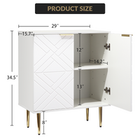 Mobile buffet Garvee con 2 ante, credenza moderna da cucina, robusto legno MDF, bianco, per sala da pranzo e corridoio, 29 pollici