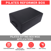 Garvee Pilates Seat Box per Reformer, pieghevole e antiscivolo, robusto, nero, per home studio e yoga, portatile, 24,4x16,9x9 pollici