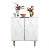 Mobile buffet Garvee con 2 ante, credenza moderna da cucina, robusto legno MDF, bianco, per sala da pranzo e corridoio, 29 pollici