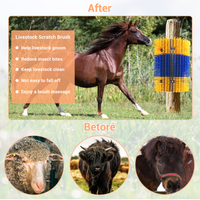 Spazzola per graffiare animali Garvee 2 pezzi per bovini, cavalli, capre - setole in nylon, montaggio flessibile, estensibile, fattoria e pascolo, versatile