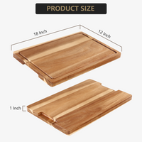Tagliere extra large in legno di acacia Garvee 18x12" con scanalatura per il succo, manici, bordo rifinito, pre-oliato, robusto, versatile per la cucina