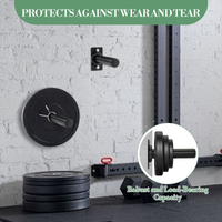 Garvee Set di 6 Porta Dischi Pesi da 2" Acciaio Nero - Montaggio Parete 300 libbre, Anelli Gomma - Perfetto per Festa del Papà, Palestra Casa