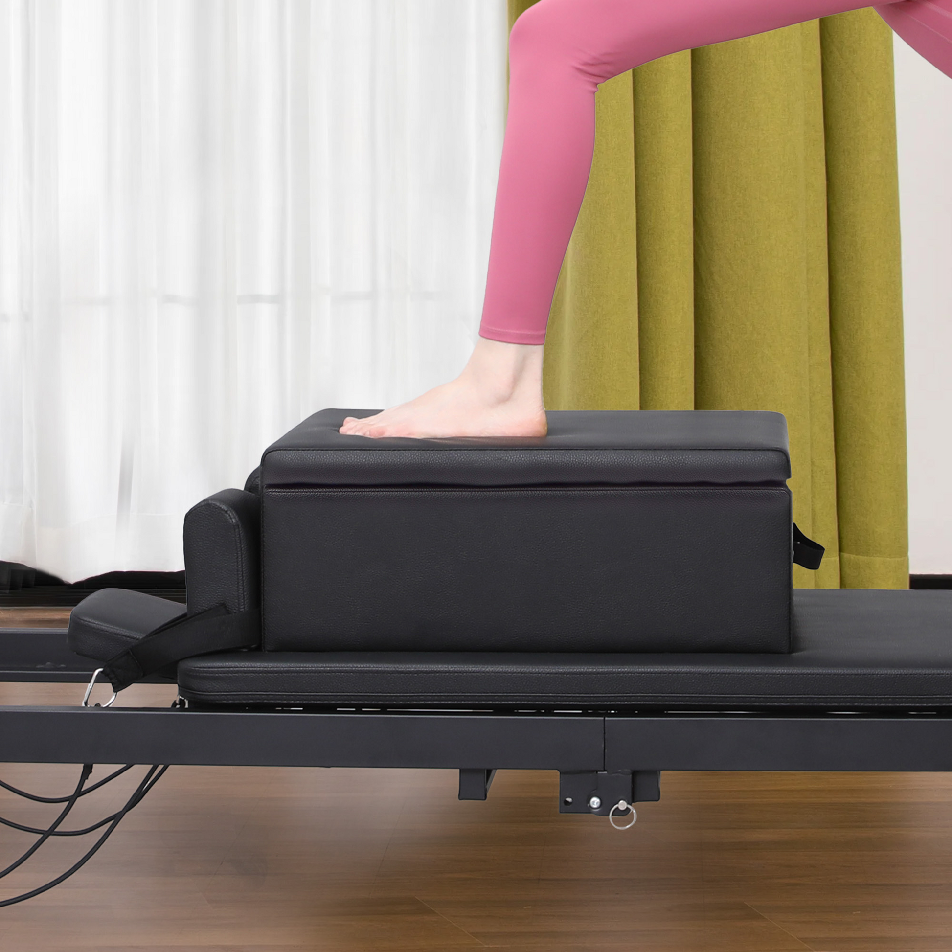 Garvee Pilates Seat Box pieghevole, nero, robusto, portatile, per home studio e fitness, 24,4"x16,9"x9"