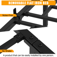 Struttura letto interamente in metallo Garvee da 6 pollici, silenziosa, struttura robusta, letto a piattaforma nero per camera da letto