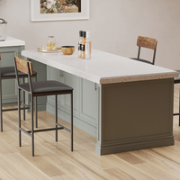 Set di 2 sgabelli in barra Garvee, imbottiti con spondine e poggiapiedi, per cucina e isolamento, 16.59"x15.39"x37.49", rustico