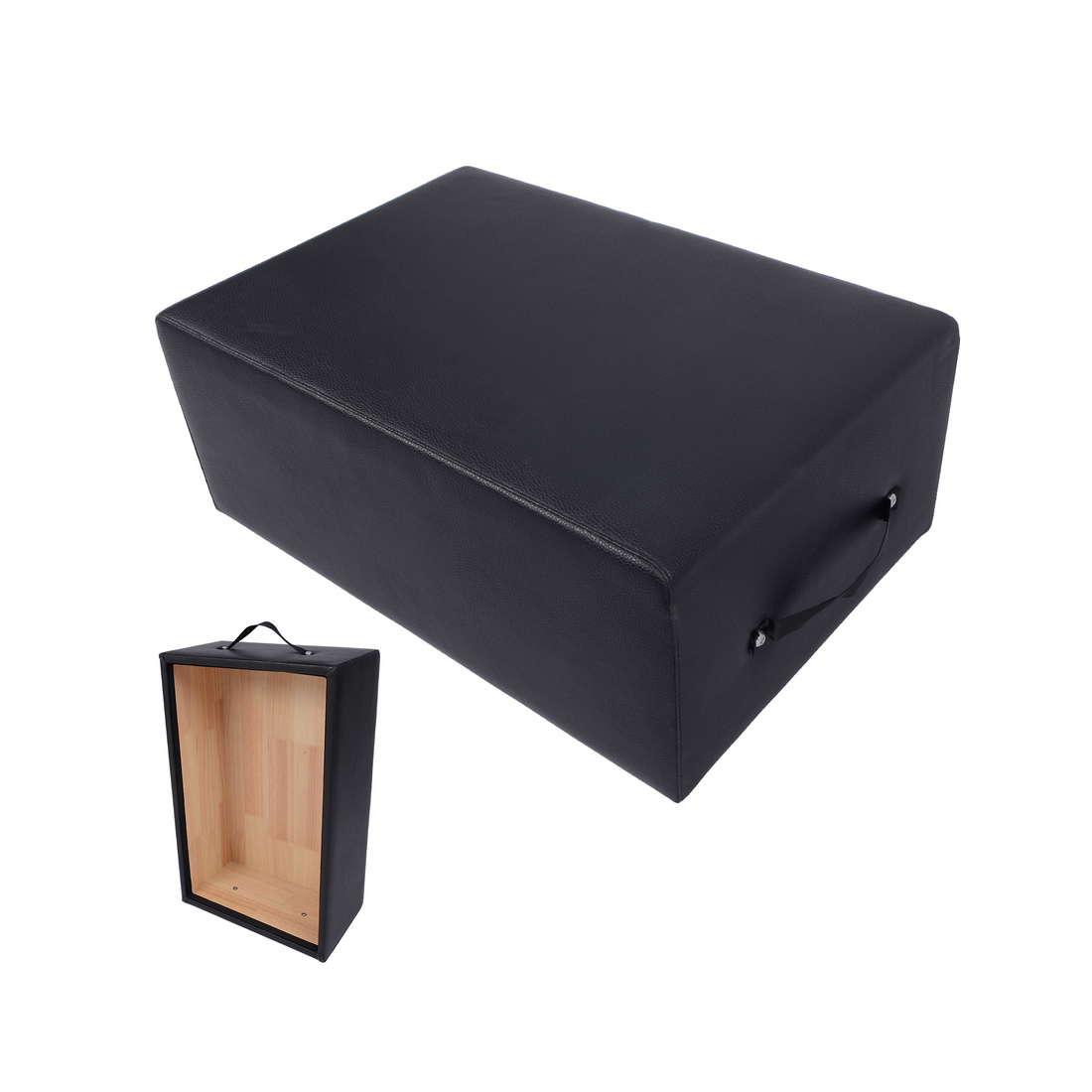 Garvee Pilates Seat Box per Reformer, pieghevole e antiscivolo, robusto, nero, per home studio e yoga, portatile, 24,4x16,9x9 pollici