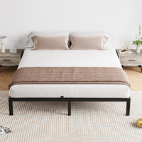Struttura letto interamente in metallo Garvee da 6 pollici, silenziosa, struttura robusta, letto a piattaforma nero per camera da letto