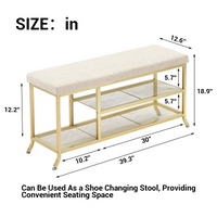 Scarpiera Garvee a 3 ripiani con panca imbottita, struttura in metallo, robusta per corridoio e camera da letto, 39,3x12,6x18,9 pollici, grigio