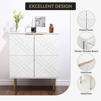 Mobile buffet Garvee con 2 ante, credenza moderna da cucina, robusto legno MDF, bianco, per sala da pranzo e corridoio, 29 pollici